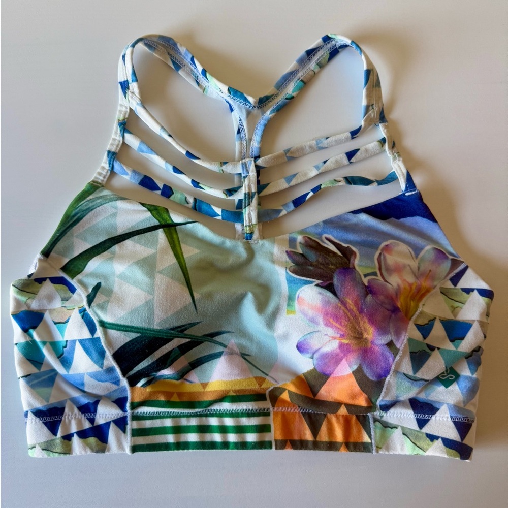 Prana Multicolor Floral Bikini Top
